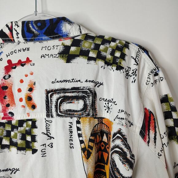 Chico’s Shaman Speaks Jacket Womens 3 / X-Large Abstract Artsy Positive Graphic - Picture 4 of 14